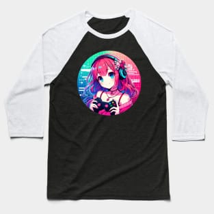 Gamer girl neon Tokyo Baseball T-Shirt